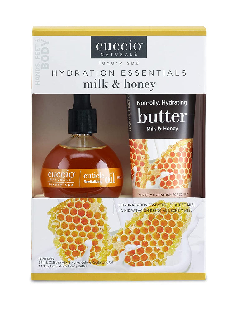 Cuccio Milk and Honey Hydration Essential Kit ( .73 ml Cuticle Oil and 4oz Butter)